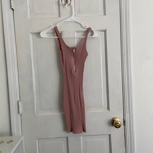 Pink zip up maxi dress
